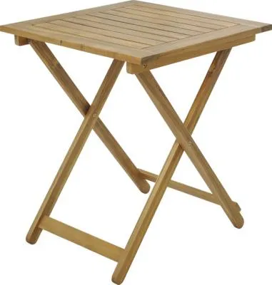 Gartentisch GARDEN PLACE Lina 60 x 60 x 72 cm braun aus robustem Akazienholz, bis zu 2 Sitzplätze, Klappfunktion für pla