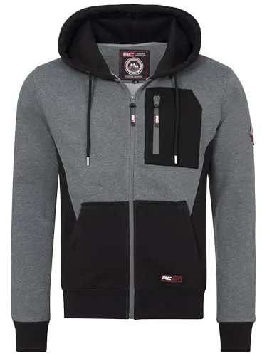 Rock Creek Herren Kapuzenpullover Hoodie H-411 Dunkelgrau - Herren Hoodie aus weichem Material für höchsten Komfort. Mit Reißverschluss und Brusttasche für sichere Aufbewahrung. Sportliches Design, ideal für Freizeit und Reisen. Robuste Verarbeitung für langanhaltende Formstabilität.