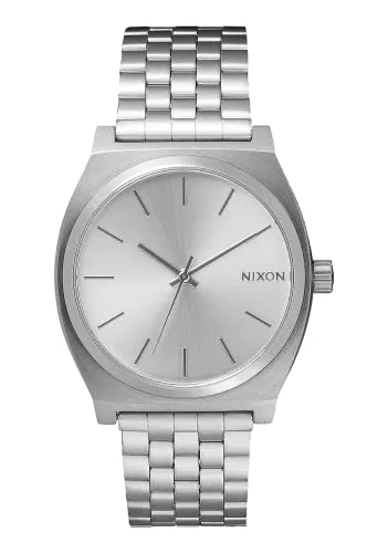 Nixon Time Teller Herrenuhr - All Silber, Edelstahl Armband - Armbanduhren für Herren mit Japanischem Quarzwerk, bis 10 ATM wasserdicht und stilvollem Edelstahlarmband für einen modernen Look.
