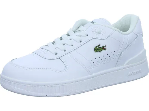 Lacoste Women's T-Clip Set Sneakers - Elegante Schnürschuhe in Weiß, Größe 37 EU - Sneaker aus hochwertigem Glattleder, ideal für einen lässigen Look mit Komfort und Stil. Perfekt für jeden Anlass!