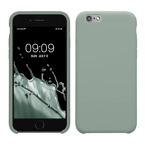 kwmobile Handyhülle für Apple iPhone 6 / 6S Hülle - Case Silikon - Kabelloses Laden - Schutzhülle Cover in Rainwashed Grün
