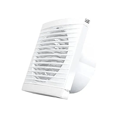 DOSPEL Badlüfter Wohnraumlüfter 100 mm - Verbesserte Luftzirkulation - Weiß Wandventilator mit Abdeckung - Leiser Betrieb - für Badezimmer, Küche und Waschraum - Luftfördermenge 100 m³/h