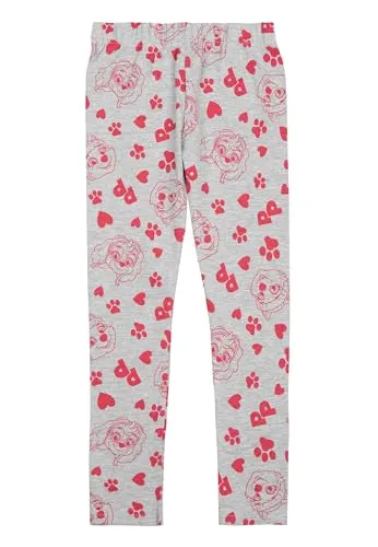 Paw Patrol Leggings für Mädchen - Skye Kinder Leggins Hose Mädchenhose Sporthose Grau Rot (DE/NL/SE/PL, Numerisch, 122, 128, Regular, Grau/Rot)