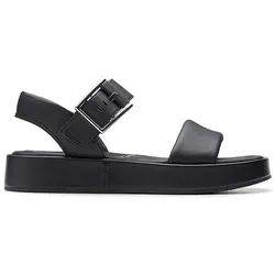 Clarks Damen Alda Strap Sandale - Black Leather, 39 EU - Wanderschuhe aus hochwertigem Leder, mit elastischem Gummiband für optimalen Halt und Komfort bei jedem Schritt.