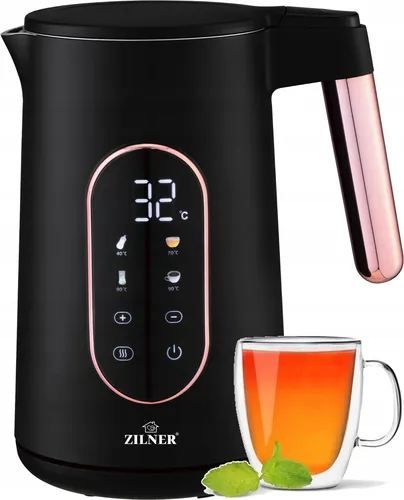 Zilner Schnurloser Wasserkocher 2200W mit Temperaturregelung
