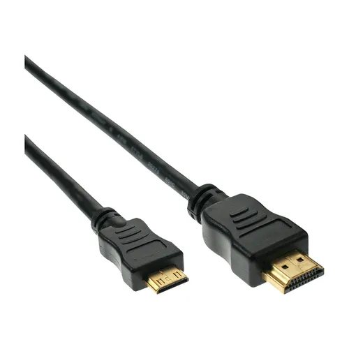HDMI™ Mini Kabel High Speed Cable Stecker A auf C verg. Kontakte schwarz 50cm