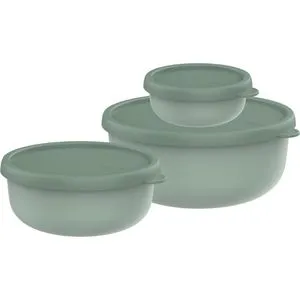 Mepal Frischhaltedose Lumina rund, aus Kunststoff, 0,25 - 1,5 Liter, Nordic sage, luftdicht, Set, 3-teilig