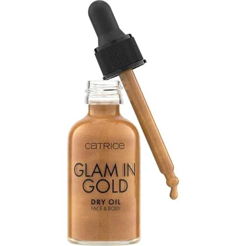Catrice Glam In Gold Dry Oil, Highlighter, Nr. 010, Gold, feuchtigkeitsspendend, natürlich, strahlend, vegan, ohne Konservierungsstoffe, ohne Parabene, ohne Mikroplastikpartikel, 1er Pack (30ml)