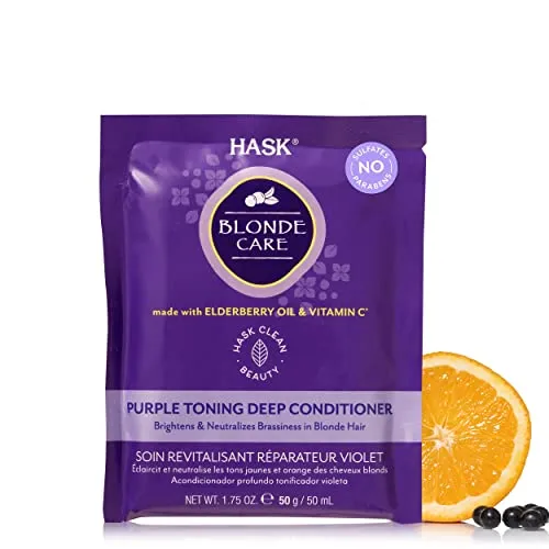 HASK Blonde Care Tiefenregenerierende Conditioner-Kur – für alle Haartypen, farbsicher, glutenfrei, ohne Sulfate, ohne Parabene – 50 mg