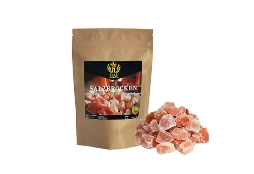 HAF Salzkristalle Rosa Salzbrocken 1-25 kg Steinsalz Brocken grobes Salz 2-5cm Dekosalz, (Naturbelassen aus der Salt Range in Pakistan, 1 St., 1 x 1 kg im Beutel), Grobe Steinsalz Brocken ohne Zusätze