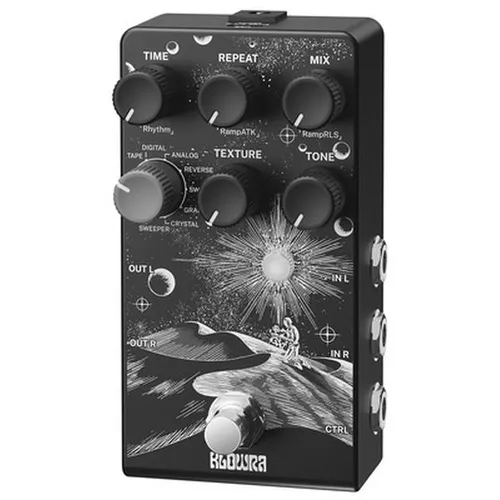 Klowra Everlast Delay Pedal – 2025-Version für E-Gitarre mit vielseitigen Effekten - Digitales Gitarren-Effektpedal mit 9 Delay-Typen und Tap Tempo. Erlebe warme, authentische Klänge und kreative Delay-Möglichkeiten für deinen individuellen Sound.