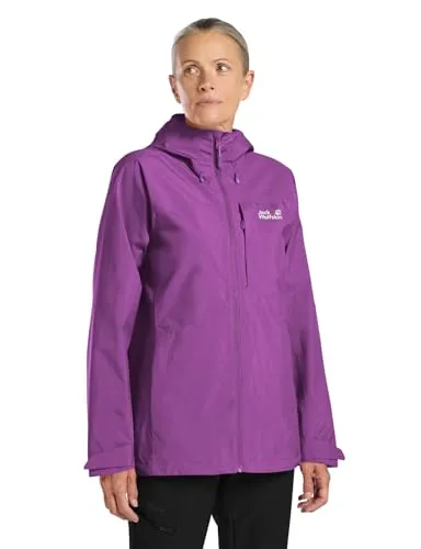 Jack Wolfskin Funktionsjacke TEMPEST 2L JKT W lila XXL (48) - Wasserdichte und atmungsaktive Funktionsjacke in freesia, ideal für Outdoor-Aktivitäten. Mit verstellbarer Kapuze und robustem Material für optimalen Schutz.