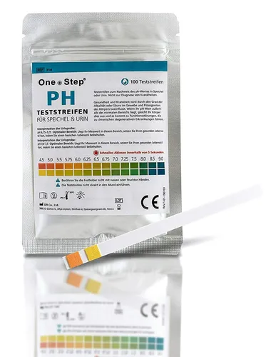 Produktbild One Step pH Test Teststreifen für Urin UND Speichel zur Ermittlung ph Wert 100