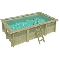 ALTANKA Holzpool Aqua 4,65x2,85 Höhe 1,24 m SANDFARBEN mit Einzubetonierendem Profil BAS7306OSPI3