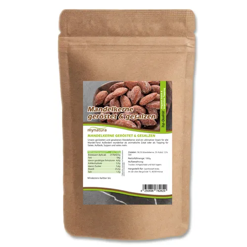 Mynatura Mandelkerne, in Öl geröstet und gesalzen 1kg I Mandeln Crunchy Knabbern