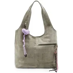 FredsBruder Beautiful Mess Schultertasche aus Leder 40 cm in Grau - Stilvolle Schultertasche aus hochwertigem Leder, ideal für den Alltag. Mit praktischem Design und ausreichend Platz für Ihre Essentials.