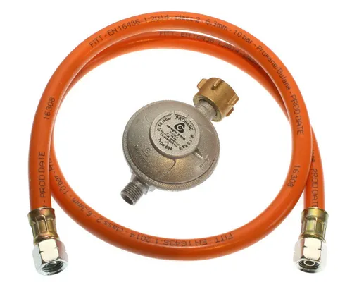 Druckregler 50 mbar + Propanschlauch 1 Meter für Camping Grillen und Heizen NEU