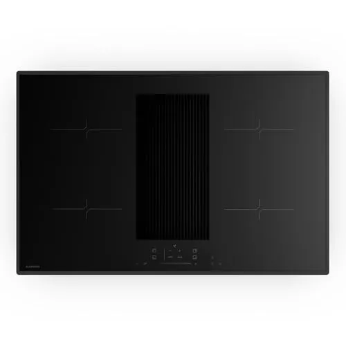 Klarstein Velaire Induktionskochfeld mit Dunstabzug - 80cm - Kochfelder mit 4 Zonen und 8400W Boost für schnelles, präzises Kochen. Integrierte Abzugshaube sorgt für frische Luft und Sicherheit mit Kindersicherung und Timer.