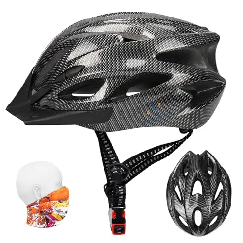 ioutdoor Erwachsene Fahrradhelm CE EN1078, EPS-Körper + PC-Schale, Robust und Ultraleicht, mit Abnehmbarem Visier und Polsterung, mit freiem Stirnband, Verstellbar Radhelm(56-62cm)(Kohlenschwarz)