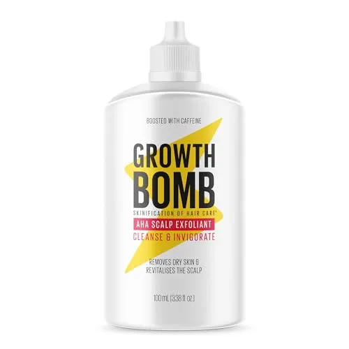 Growth Bomb AHA Scalp Exfoliant 100 ml – Kopfhaut-Detox mit AHA, entfernt Build-up & Schuppen sanft, hydratisiert & beruhigt, für frische Kopfhaut & volleres Haargefühl