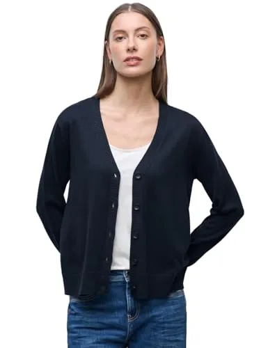 Street One Damen Strickjacke mit V-Ausschnitt