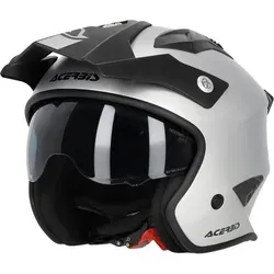 Acerbis Trial-Helm Jet Aria Metallic 22-06 Silber Matt - Motorradhelm in stilvollem Silber-Matt, Größe L, bietet optimalen Schutz und Komfort für Erwachsene. Ideal für Trial-Fahrer, die Wert auf Sicherheit und Design legen.