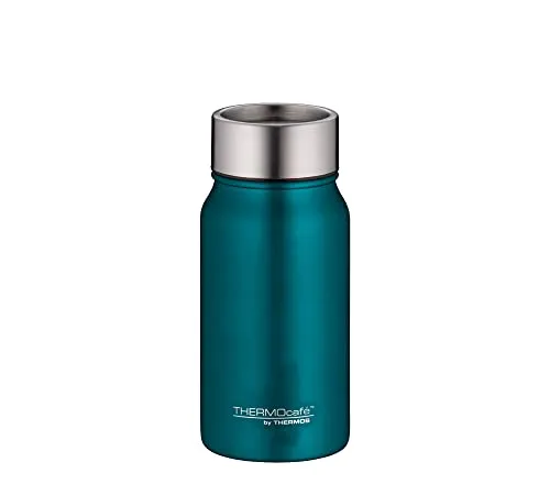 THERMOcafé by THERMOS TC DRINKING MUG teal mat 0,35l, Thermobecher Edelstahl, Isolierbecher, Kaffeebecher to Go Thermo, auslaufsicher, 8h heiß & 16h kalt, spülmaschinenfest, BPA-frei