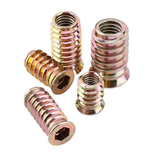 Stück Schraubverbindungen Zinklegierung Möbel Hex Antrieb Nuss Gewindeeinsatz Holzeinsatz Muttern Sortiment(M10*25mm) 20