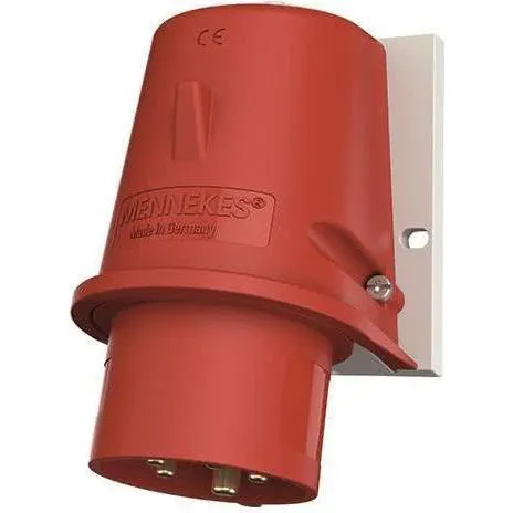 Mennekes Wandstecker 16A 5p 6h 400V IP44 - Stromerzeugung, robuster Wandstecker mit IP44 Schutz, ideal für den Einsatz in feuchten Umgebungen.