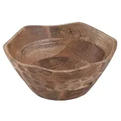 Amagohome Dekoschale Holzschale H6cm rund Origin schlicht Mangoholz massiv : ø 25 cm