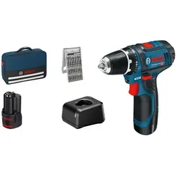 Bosch Akku-Bohrschrauber GSR 12V-15 mit 2x2AH Akkus in blau von Bosch