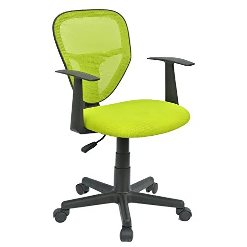 CARO-Möbel Kinderdrehstuhl Studio - Ergonomischer Schreibtischstuhl für Kinder - Bürostuhl mit atmungsaktivem Mesh-Bezug in Grün, verstellbar und mit Armlehnen für optimale Unterstützung. Ideal für den täglichen Einsatz im Kinderzimmer.