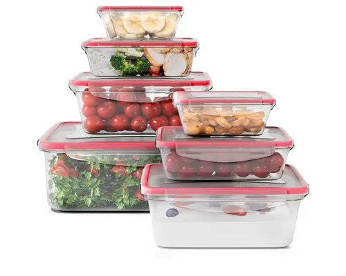 classbach Frischhaltedose C-FHD 4008 K, Frischhaltedosen mit Deckel, 7er Set, 100% dicht