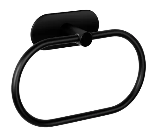 Ambrosya Handtuchring Selbstklebend aus Edelstahl - Handtuchhalter für Bad und Küche, einfach ohne Bohren montierbar dank hochwertigem 3M Klebepad, rostfreies Material in elegantem Schwarz.