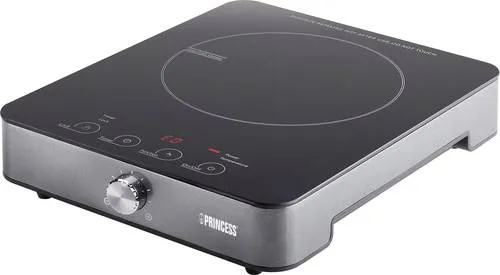 Princess Induktionskochplatte 1800 W mit Touch-Bedienfeld - Kochfeld mit digitalem LED-Display, Temperatur von 60°C bis 240°C und praktischer Timerfunktion bis 180 Minuten für perfekte Schmorgerichte. Ideal für Induktionspfannen und -töpfe.