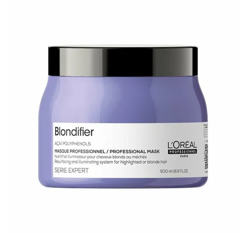 L’oreal Professionnel Blondifier Maske 500ml für Blondes Haar - Haarmaske für blondes und gefärbtes Haar, spendet intensive Pflege und Glanz, ideal für strahlende Farbbrillanz.