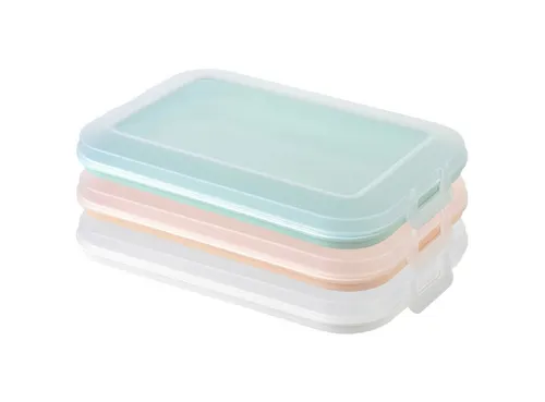 Engelland Frischhaltedose Aufschnittdosen für den Kühlschrank, Aufschnittboxen, PP-Kunststoff, BPA-frei, (Vorteils-Set, 3-tlg., mit transparentem Deckel), stapelbar, platzsparend, Ordnung im Kühlschrank, Organizer, Stapelbox