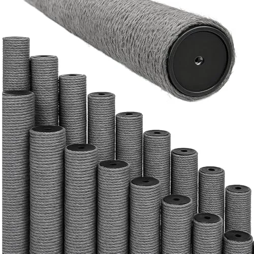 eyepower 50 cm Pfotenfreund Ø 9,2 cm: M8 Sisalstamm für Kratzbaum - Ersatzstamm Grau - 100% Sisal Stamm Kratzsäule - Kratzstamm für Katzen Stabil - Katzenkratzbaum Ersatzteile Sisalstämme Sisalsäulen