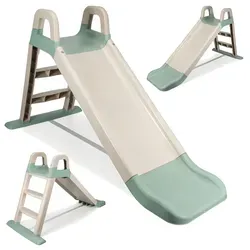 COIL Rutsche - Olive, Gartenrutsche für drinnen und draußen - Robuste Indoor- und Outdoor-Kinderrutsche aus umweltfreundlichem Strohplastik, belastbar bis 30 kg, ideal für Kinder ab 12 Monaten, fördert Spiel und Bewegung.