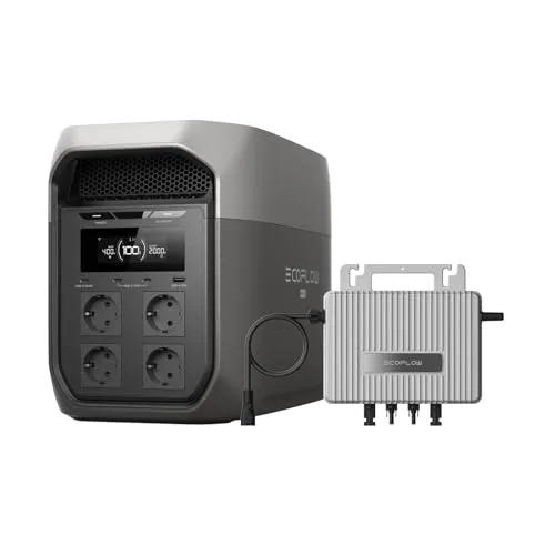 Ecoflow DELTA 3 Max tragbare Powerstation - Ladestation mit 2048 Wh Kapazität, ultraschnelles Laden in 51 Minuten und ideal für Stromausfälle, Wohnmobil & Outdoor-Aktivitäten.