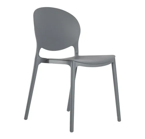 Lüllmann Besucherstuhl Designstuhl aus Polypropylen, Farbe blaugrau (1, 1 St), Designerstuhl aus Kunststoff, robust, pflegeleicht