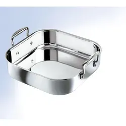 Le Creuset 3-ply Edelstahl Quadratische Bratreine 26 cm in grau von Le Creuset
