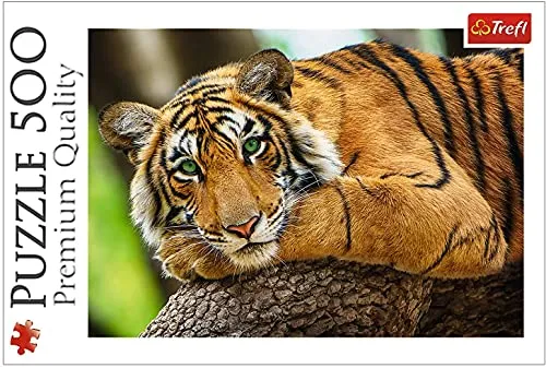 Trefl 916 37397 EA 500pcs Tiger - Hochwertiges Puzzle mit Tigerporträt, 500 Teile für entspannende Stunden und dekorative Wandgestaltung