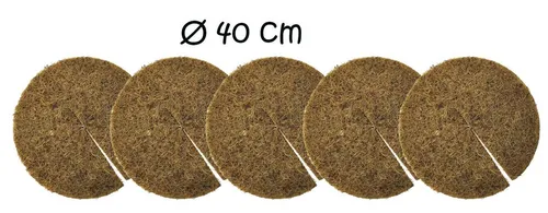 Lucht Winterschutzvlies 5x Kokos Mulchscheibe Ø 40 cm Braun, (Set, 5-St., Kokos-Mulchscheiben), Kokosscheibe Kübelabdeckung Unkrautschutz Pflanzenabdeckung
