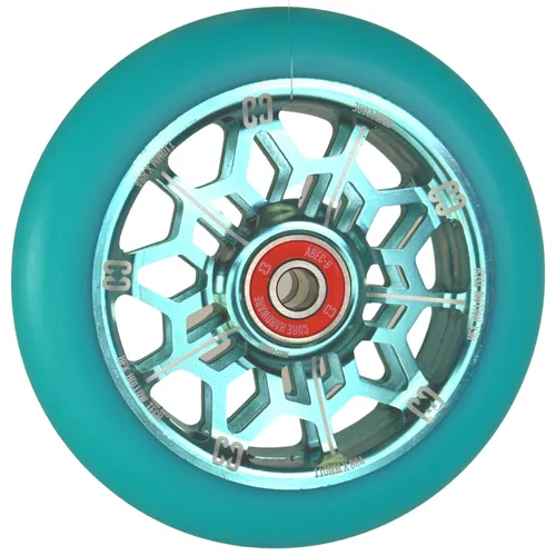 Core Hex Hollow Stunt-Scooter Rolle 110mm Mint Blau - Sonstiges Skatezubehör mit leichtem Aluminiumkern, ideal für Skatepark und Street, nur 226g und ABEC-9 Kugellager für hohe Präzision.