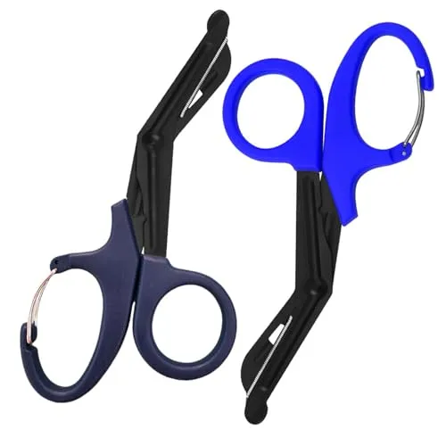 Stück 19cm Notfall Schere, Mullschere mit Schnalle, Verbandschere, Rettungsschere, Kleiderschere, Für Einsatz Im Rettungsdienst Oder Alltägliche Aufgaben (Blau und Marineblau) 2