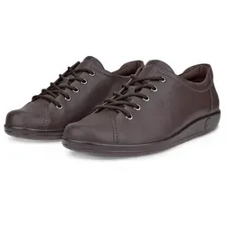 Ecco Soft 2.0 Schnürschuh - Sportlicher Freizeitschuh in Dunkelbraun - Sneaker mit dezentem Logo und herausnehmbarer Innensohle für optimalen Tragekomfort. Ideal für den Alltag und Freizeitaktivitäten.