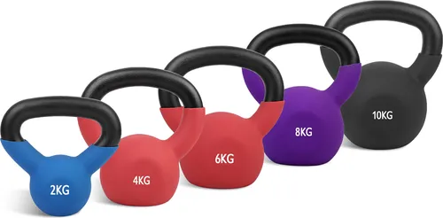 wuuhoo® Kettlebell Set Dwayne mit 30kg oder 58 kg, Verschiedene Kugelhanteln aus massivem Gusseisen mit Neopren Beschichtung, Schwunghanteln für Dein Krafttraining - Fitnessgerät für Zuhause 30 kg