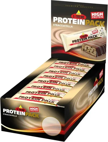 inkospor X-Treme Protein Pack, 24 x 35 g Riegel, Stracciatella - Protein Riegel für Muskelaufbau und Regeneration, leckerer Stracciatella-Geschmack, ideal für Snacks nach dem Training.
