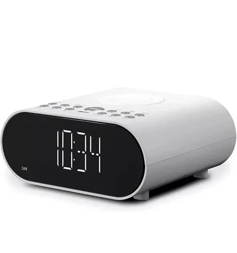ROBERTS Ortus Charge Radio Wecker Dab+/FM/Bluetooth mit Qi-Ladegerät, Weiss